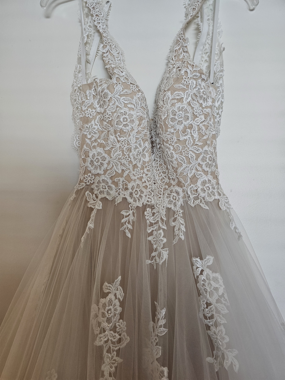 Ivory Lace Appliqué Tulle Gown